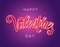 Happy Valentine`s Day Vector Glowing Script Lettering Inscription,Valentine`s Day Vector Neon Sign.