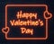 Happy Valentine`s Day writing glowing in red neon light on black brick wall background