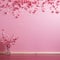 Happy Valentines! Cherry blossoms in front of of pink wall, love celebration, wedding, birthday