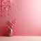 Happy Valentines! Cherry blossoms in front of of pink wall, love celebration, wedding, birthday