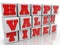 Happy valentines concept on white toy cubes