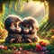 A Happy Valentines Day Adorable Lovable Gorilla Couple Zoo Animals Winter AI Generated