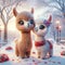 A Happy Valentines Day Adorable Lovable Llamas Couple Zoo Animals Winter AI Generated