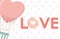 Happy valentines day air balloon love donut letter hearts background