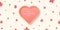 Happy Valentines day background with golden heart and ring in realistic vector design. Beautiful holiday layout in pink color,