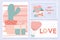 Happy valentines day banners cactus ifts heart air balloon set