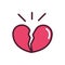 Happy valentines day broken heart love romantic feeling icon