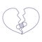 Happy valentines day, broken heart love sad bandage first aid icon line style