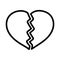 Happy valentines day, broken heart love sad thick line