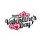 Happy Valentines Day Calligraphic Logo with Heart Shapes