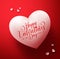 Happy valentines day calligraphy greetings in 3D realistic heart shape