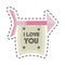 Happy valentines day card arrows with banner cut line