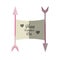 Happy valentines day card arrows with banner shadow