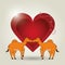 Happy valentines day card with cute camels couple