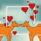 Happy valentines day card with cute camels couple