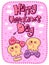 Happy Valentines Day card with funny skulls