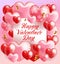 Happy Valentines Day card with hearts, Valentine's day or Mothers Day banner, love sale poster concept. Holiday greeting