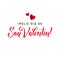 Happy Valentines Day Card. Spanish Calligraphic Poster with Paper Hearts. Vector Illustration