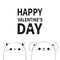 Happy Valentines Day. Cat dog face. Contour silhouette. Scandinavian style. Cute cartoon pooch kitten character. Kawaii animal.
