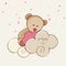 Happy Valentines Day celebration with cute teddy.