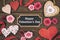 Happy Valentines Day chalkboard tag with frame of hearts and flowers