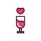 Happy valentines day champagne drink heart love romantic icon