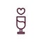 Happy valentines day champagne drink heart love romantic icon thick line