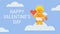 Happy Valentines Day composition cupid holding heart and winking. Greeting video card