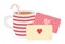 Happy valentines day, cup chocolate and envelopes letter message