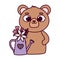 Happy valentines day, cute bear watering can flowers heart love