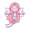 Happy valentines day, cute cupid with wings cartoon love