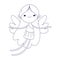 Happy valentines day, cute cupid with wings cartoon love line style