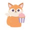 Happy valentines day, cute fox with sweet cupcake love