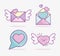 Happy valentines day, cute mail heart wings message letter romantic