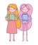 Happy valentines day, cute young girls beautiful cartoon