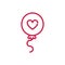 Happy valentines day decorative balloon heart love red line design