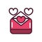 Happy valentines day envelope hearts mail love romantic feeling icon