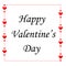 Happy valentines day with frame with delicate red hearts