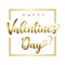 Happy Valentines Day gold calligraphy banner