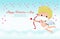 Happy valentines day greeting card with cute cupid wearing face mask protect corona virus or covid-19 in love holiday isolated
