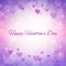 Happy Valentines day greeting card with hearts and lights