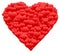 Happy Valentines day greeting card. One red beautiful heart made of many little hearts, greeting card about love