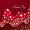Happy Valentines Day greeting card. Red Layers with different Decorative Elements. Holiday Decoration Elements. Vector