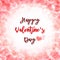 Happy valentines day greeting message text lettering Clipping path heart shape on sweet pink bokeh background