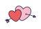 Happy valentines day hearts love pierced arrow card