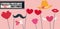 Happy Valentines day or hipster style photo booth props