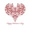 Happy Valentines Day Leaf Vine Hearts Motif