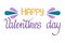 Happy Valentines day lettering isolated on white background. For gift cards and greetings for February 14-Valentine s Day. Vector