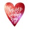 Happy Valentines Day Lettering. Pink Foil Heart Background Greeting Card