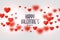 Happy valentines day love background with floating hearts